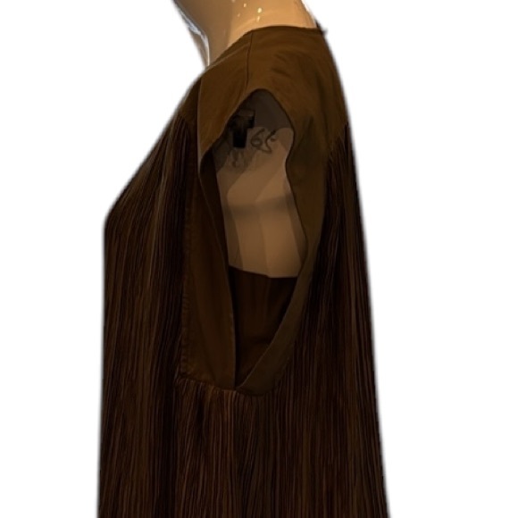 Anthroplogie Cap Sleeve Moss Green Plisse’ Mini Dress Size XS - Picture 8 of 16